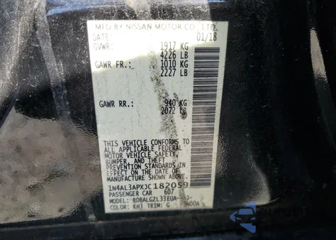2018 Nissan Altima 2.5 S from USA, damaged, VIN 1N4AL3APXJC182059
